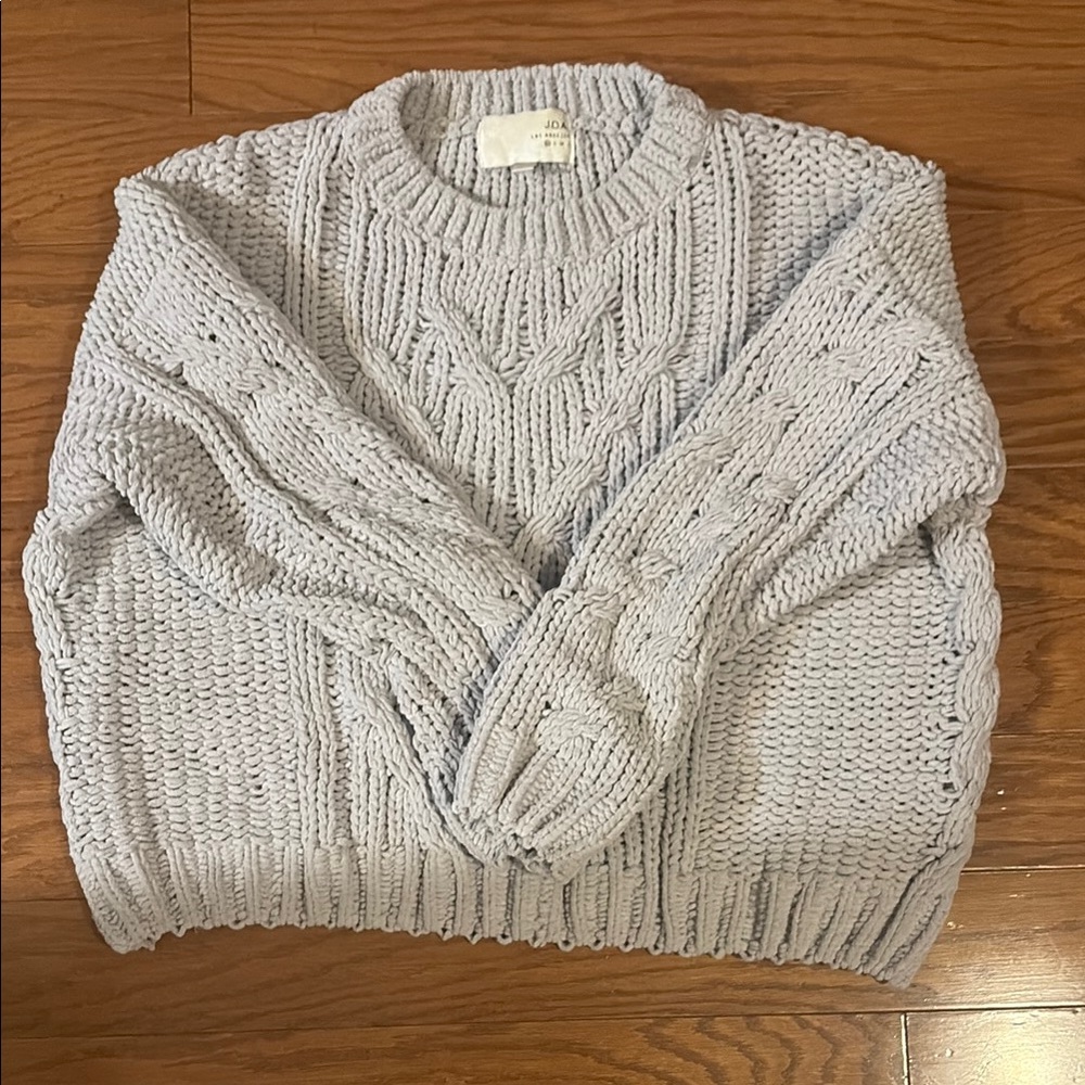 Gray Cable Knit Sweater